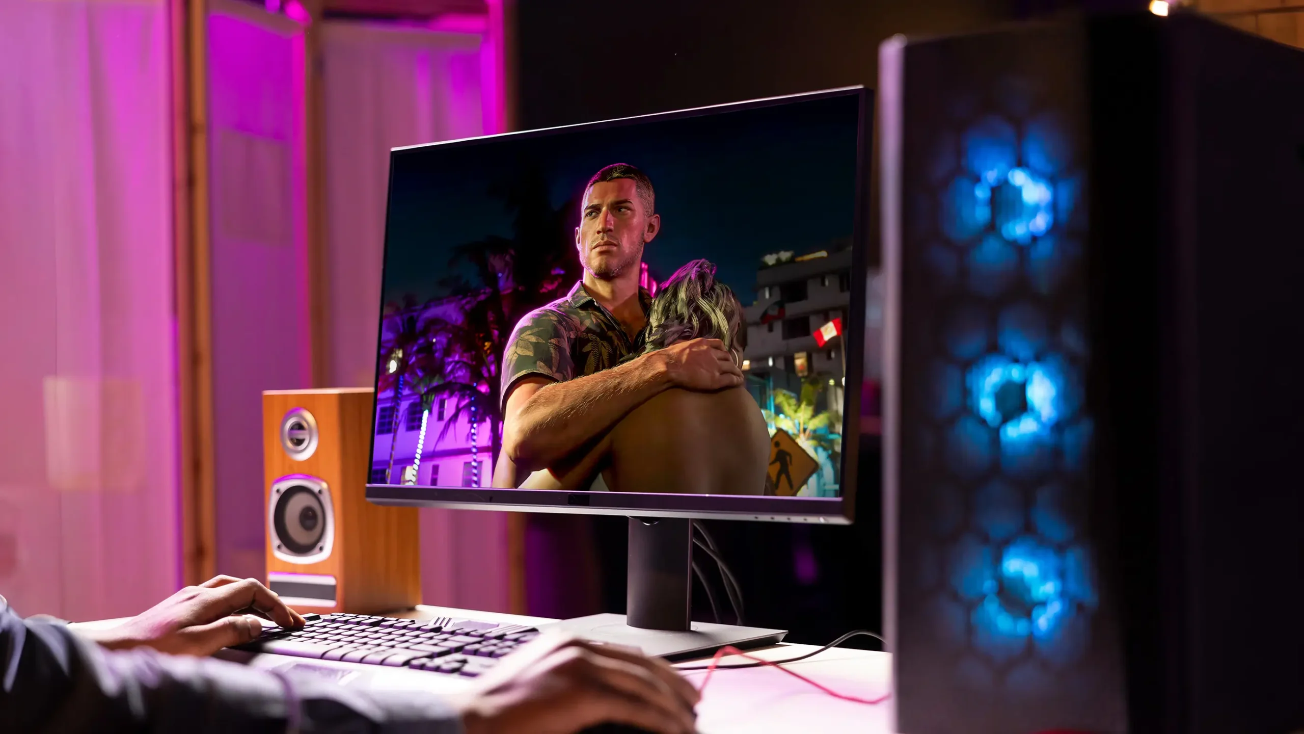 image featuring a gaming PC running GTA 6