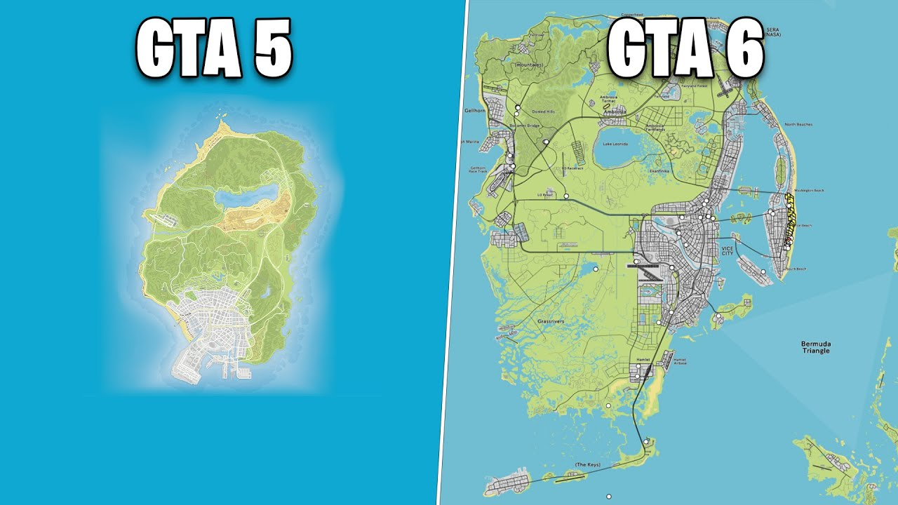 GTA 6 Map Size vs GTA 5 Map Size